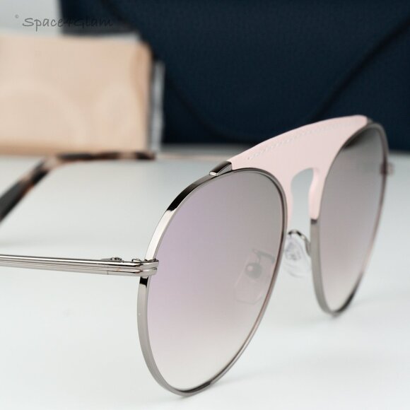 Loewe Women Sunglasses LW40005U 14U Pink Leather Bordeaux Mirror Pilot BRAND NEW - Picture 5 of 11